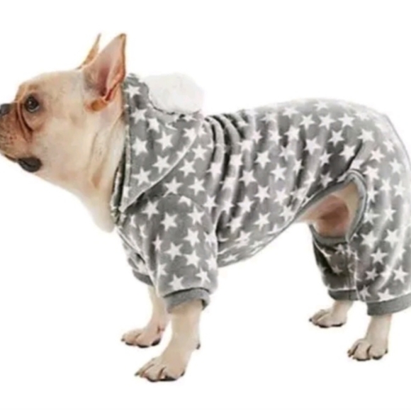 UGG Dog Nwot Ugg Avery Hooded Pet Glacier Gray With Stars Dog